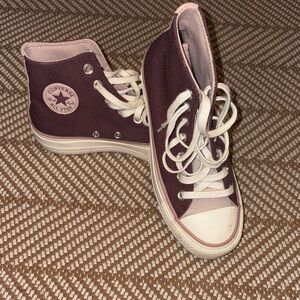 Converse High-Tops in Maroon and White
